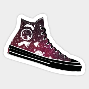 Space Converse Illustration red Sticker